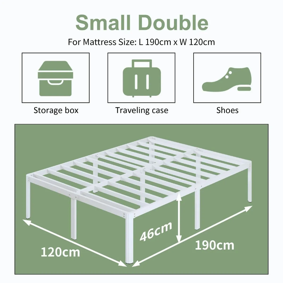 White Small Double Bed Frame 4ft with Rounded - Image 2