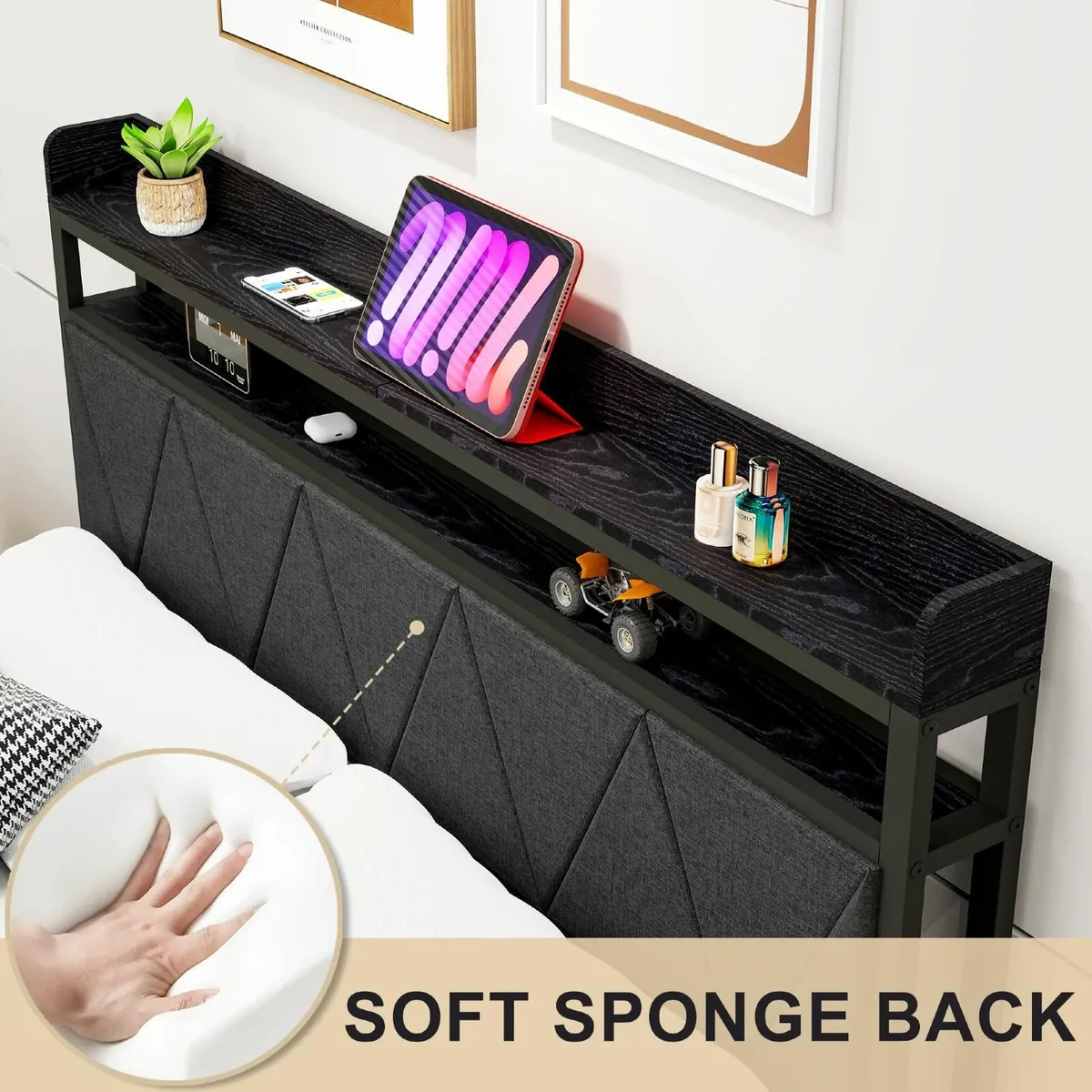 4ft6 Double Size Bed Frame with LED Lights - Image 4