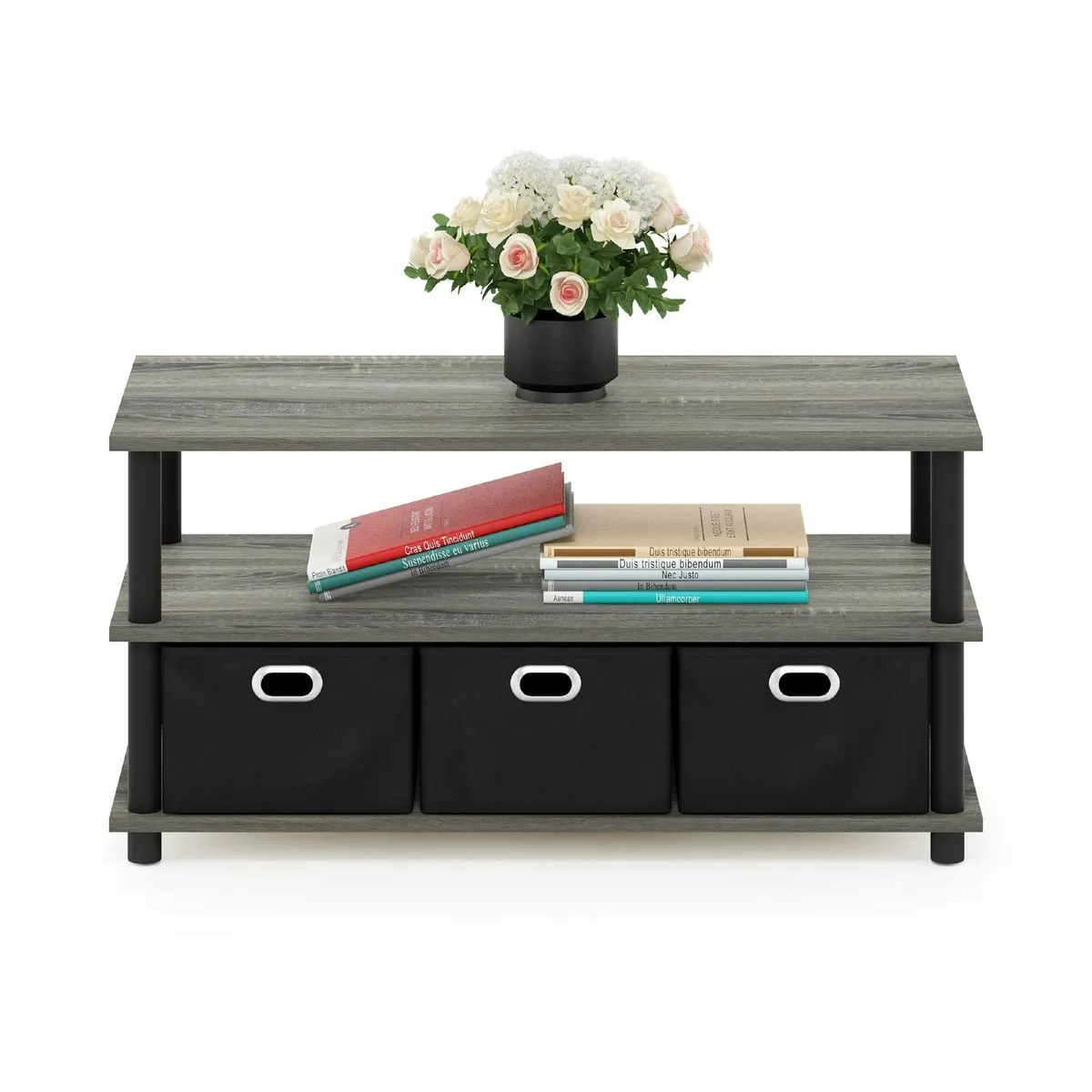 FRANS Coffee Table 3-Tier Modern with Shelves and - Image 4