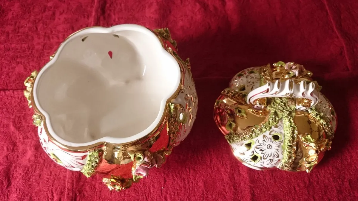 Italian Luxury Art Deco Centerpiece Vase & Bowl - Image 4