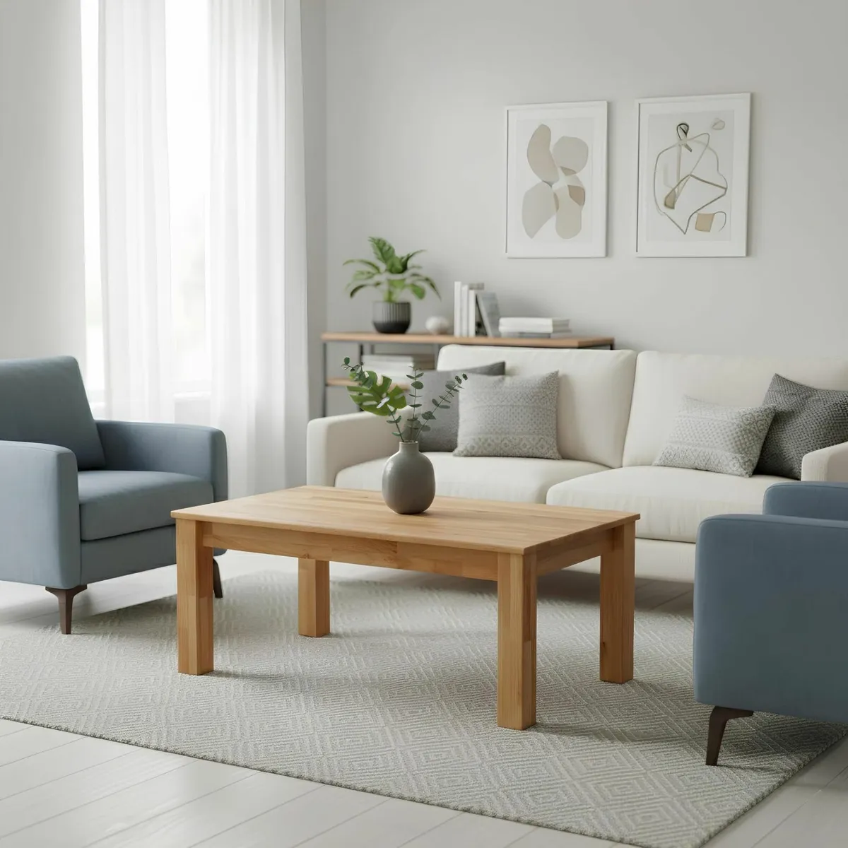 Bonn Solid Wood Coffee Table - FSC Certified Side - Image 1