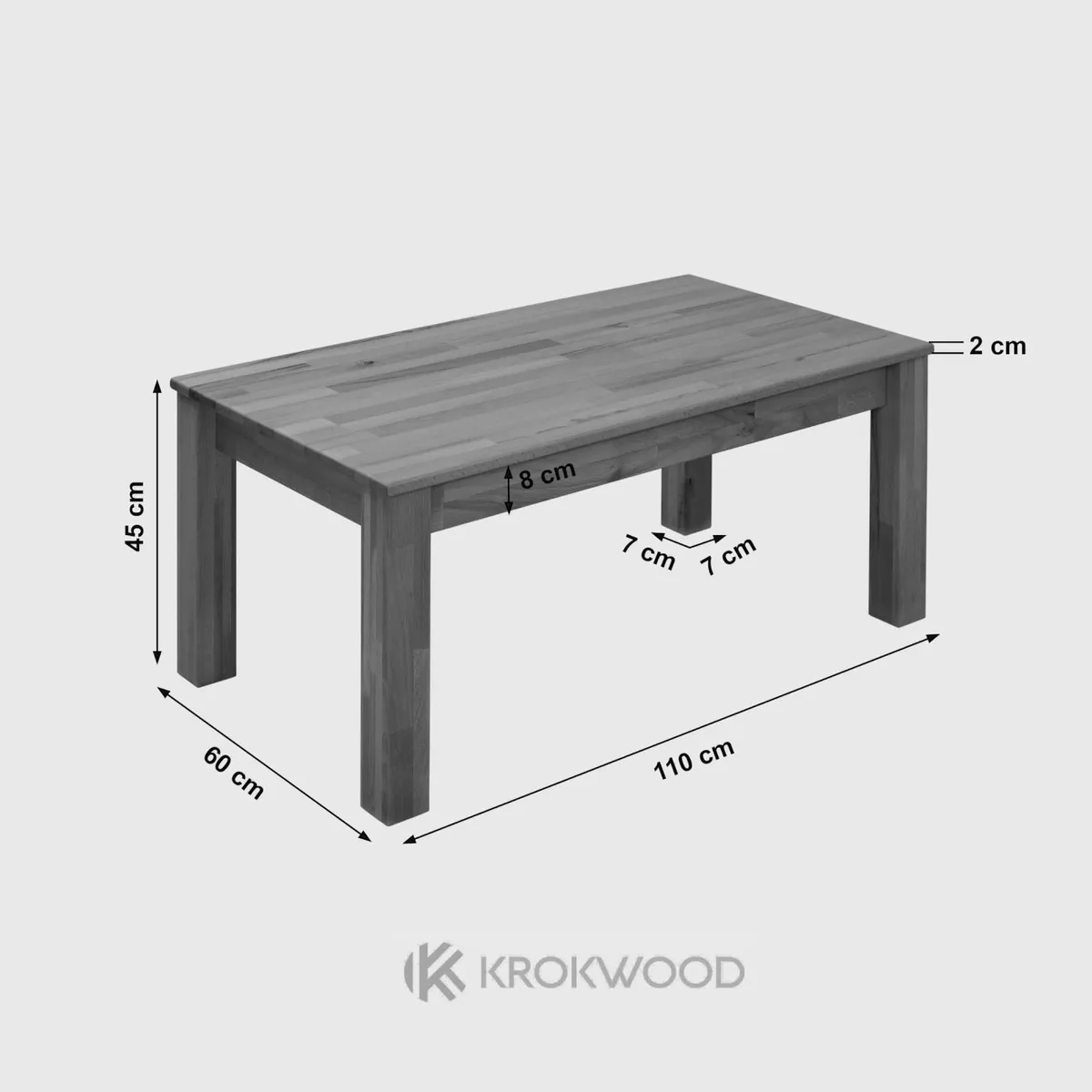 Bonn Solid Wood Coffee Table - FSC Certified Side - Image 2