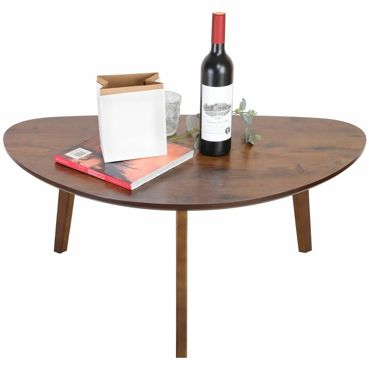 Large Oval Coffee Table Wood Mid Century Modern - Image 2