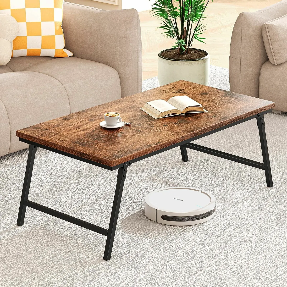 Folding Coffee Table Foldable Tea with Leg - Image 1