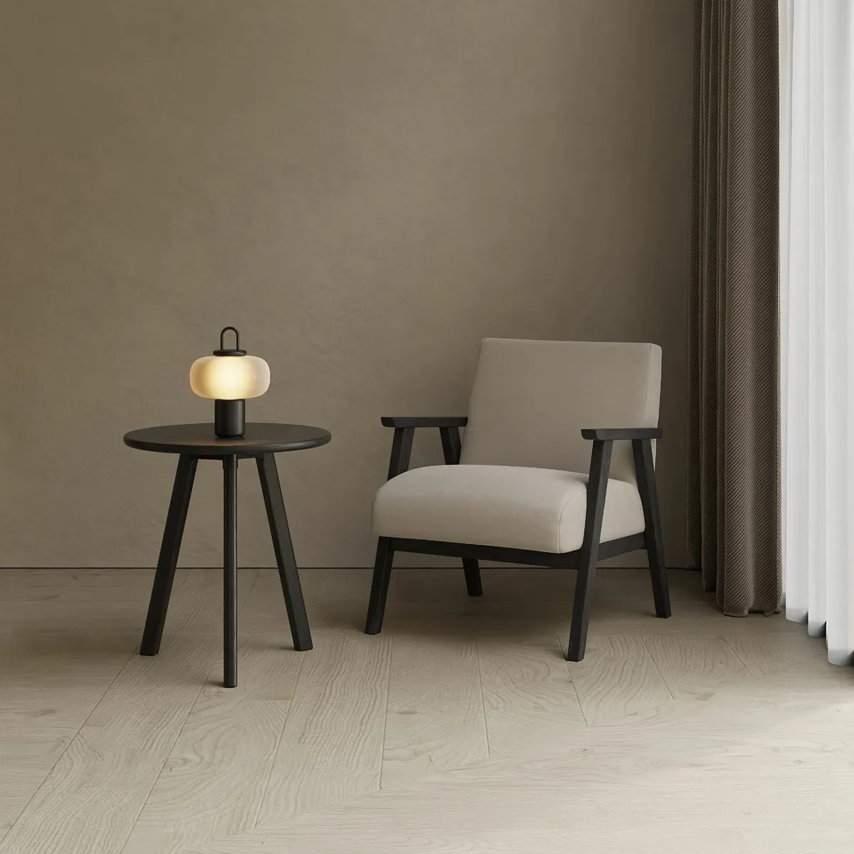 Round Side Table 100% Solid Wood Occasional - Image 2