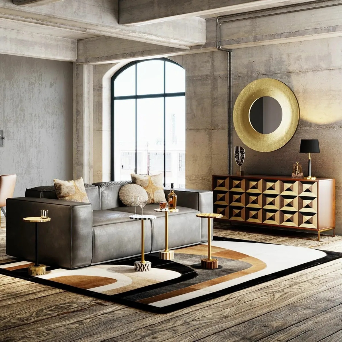 Design Side Table Domero Star Brown White - Image 4