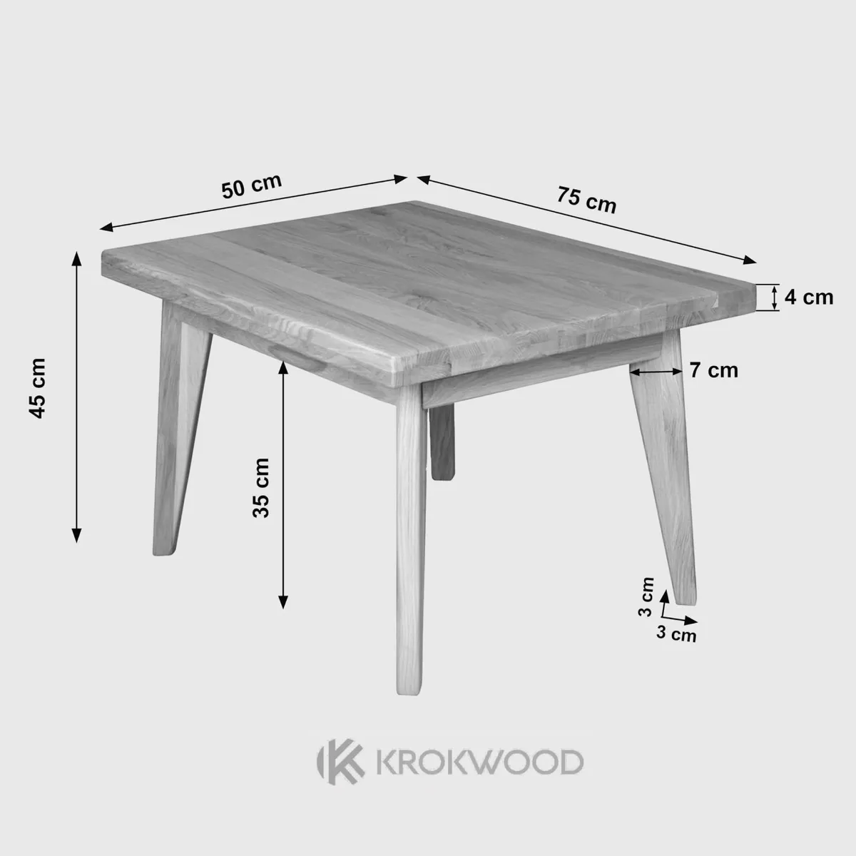 Coffee Table Hans Beech 75x50x45 cm - Image 2