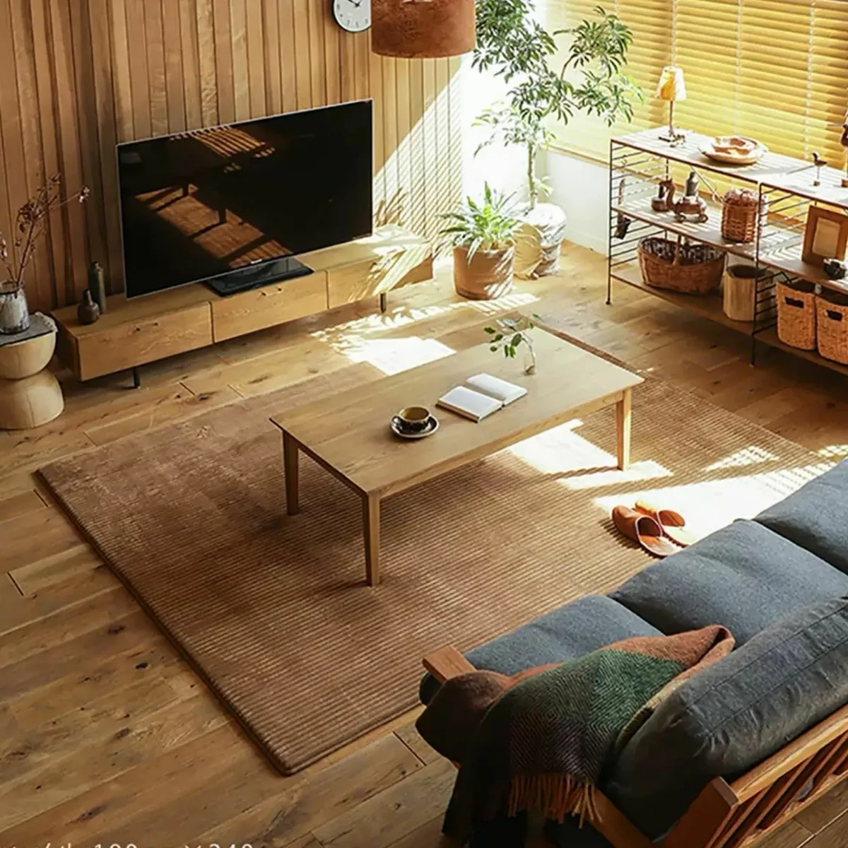 Oak Solid Wood Coffee Table Side Tables Durable - Image 4