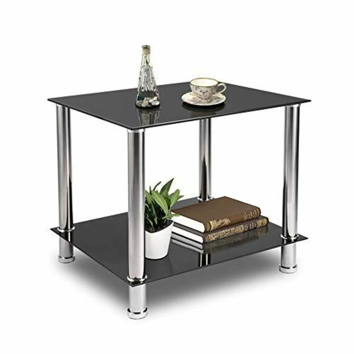 Industrial Design Tempered Glass Coffee Table - Image 1