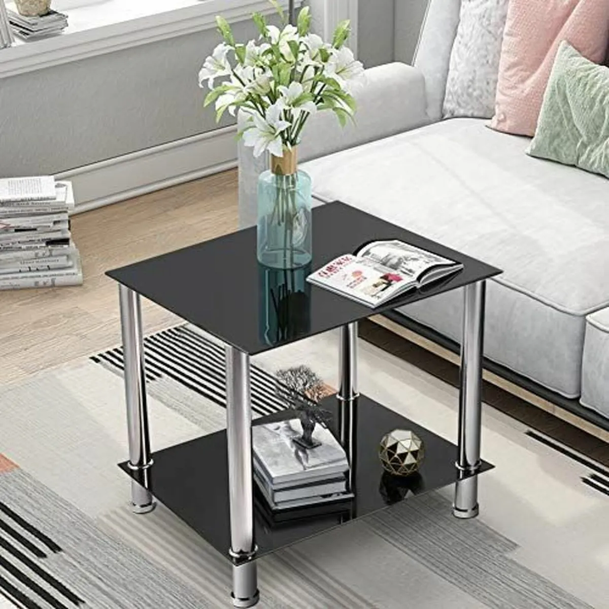 Industrial Design Tempered Glass Coffee Table - Image 4