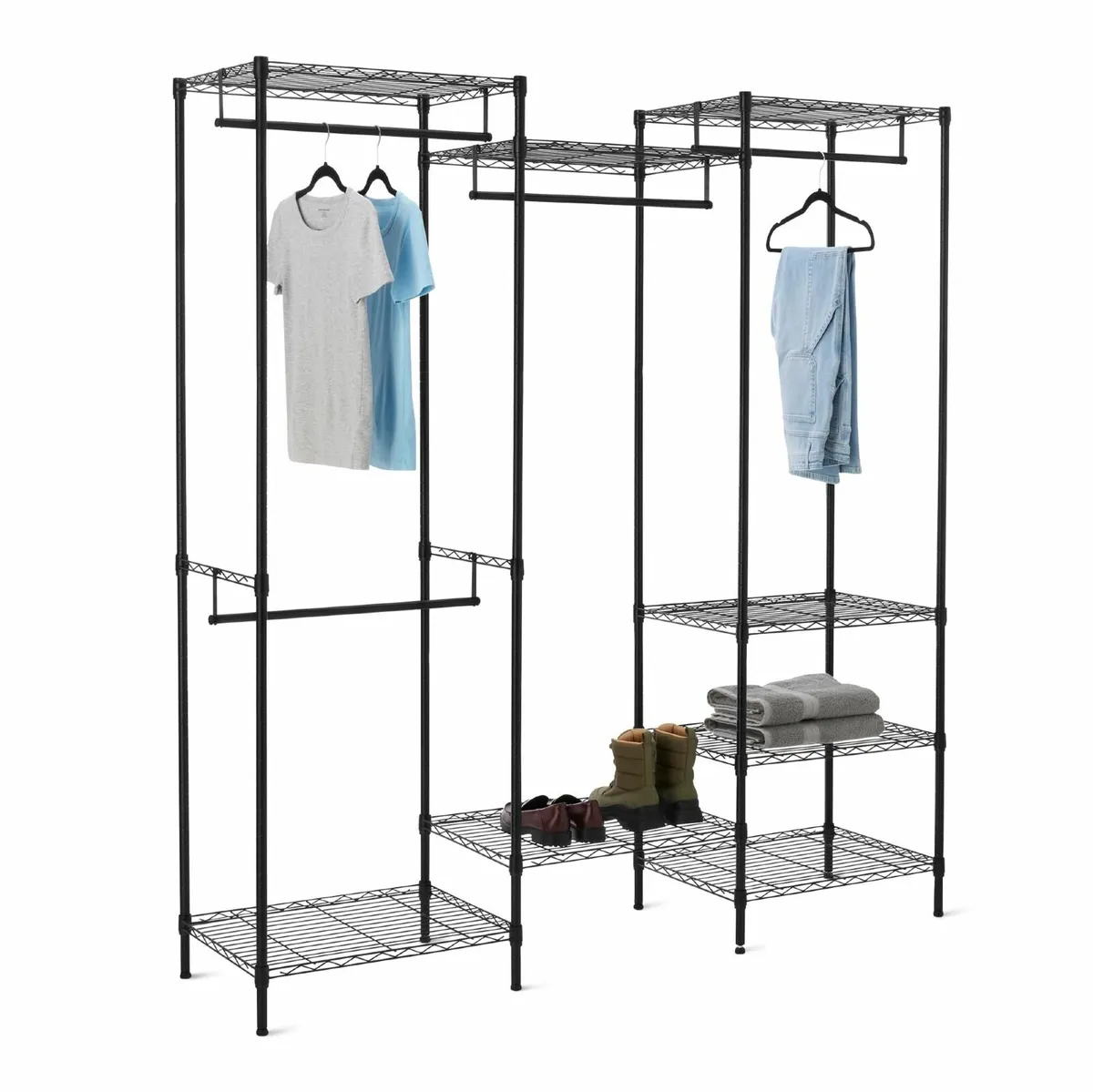 Metal Hanging Storage Organizer Rack Wardrobe - Image 1