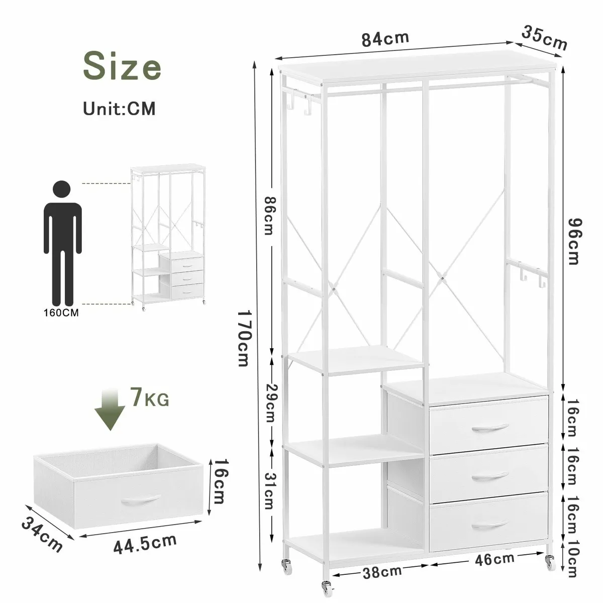 Clothes Rail for Bedroom Heavy Duty Clothing Rack - Image 3