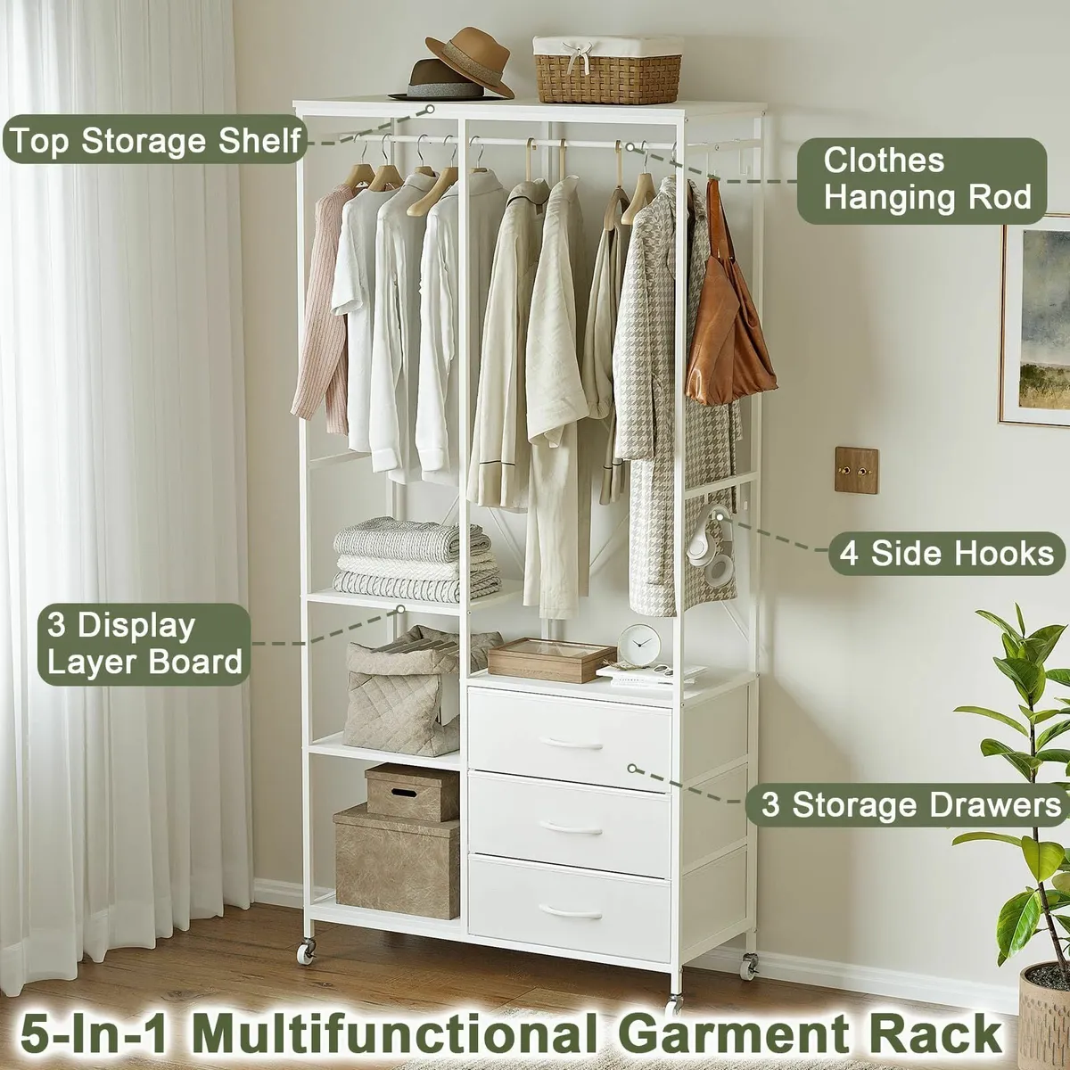 Clothes Rail for Bedroom Heavy Duty Clothing Rack - Image 4