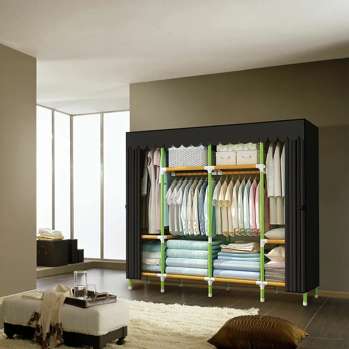 Portable Wardrobe Closet Storage Organizer Cloth - Image 2