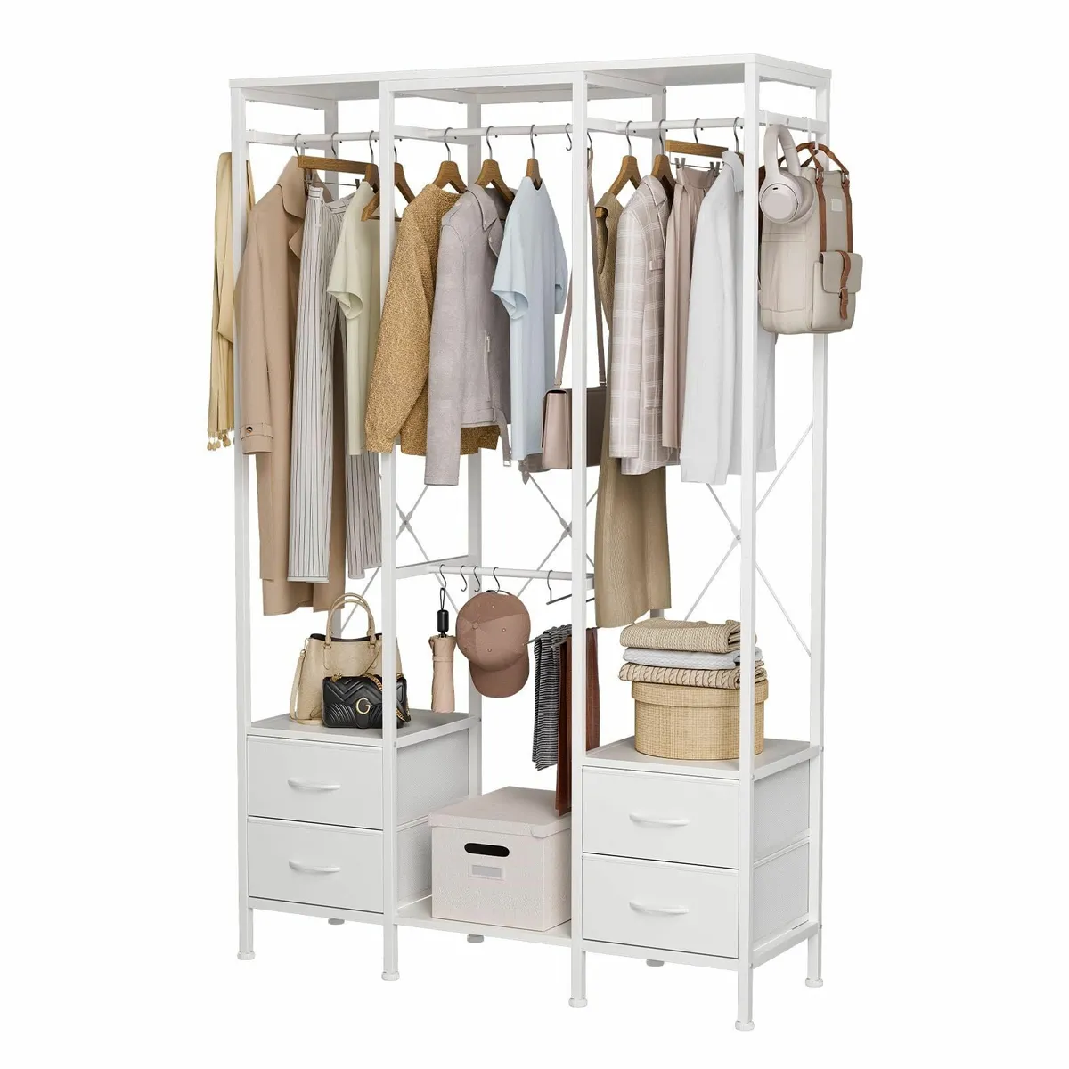 Clothes Rack for Hanging Heavy Duty Rail with - Image 1