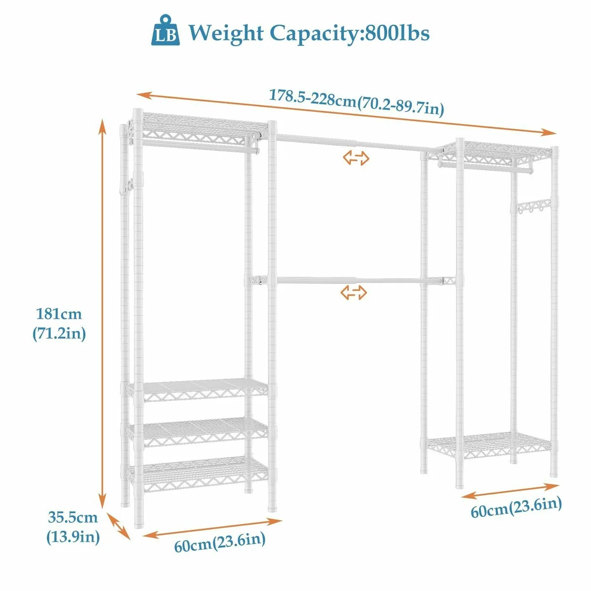 Expandable Wardrobe and Closet Organizer Freestand - Image 3