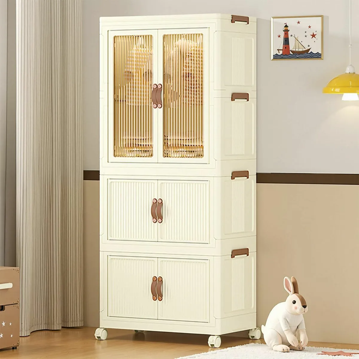 Large Collapsible Clothes Cabinet with Doors - Image 1