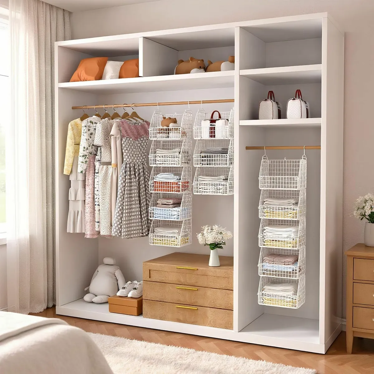 6-Tier Metal Hanging Wardrobe Organiser Separable - Image 2