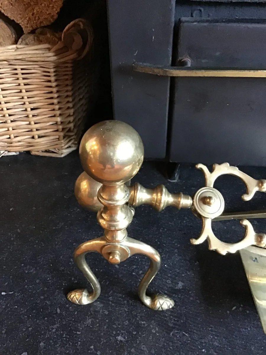 Set of Quality Antique Victorian Fire Set - Image 3
