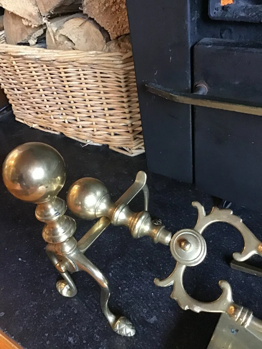 Set of Quality Antique Victorian Fire Set - Image 4