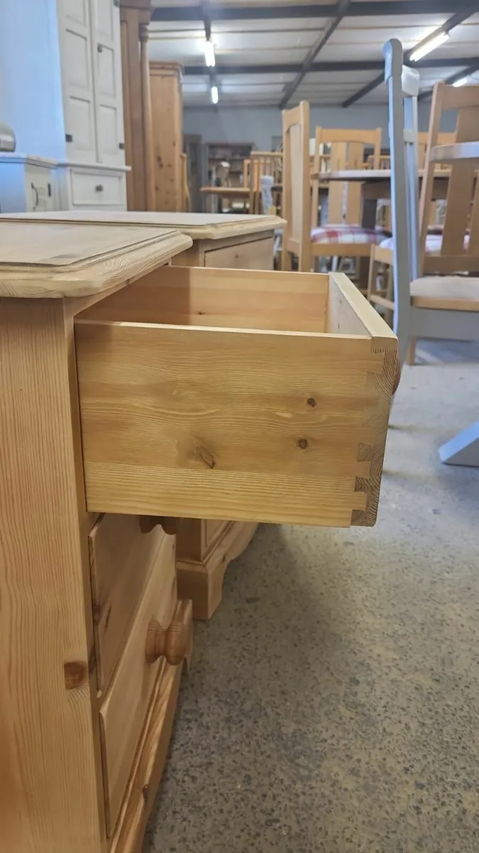 Pair vintage pitch pine bedside lockers - Image 2
