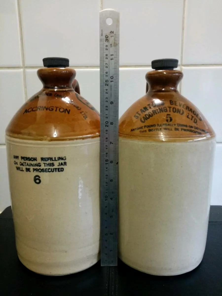 2 X Antique Stoneware Flagons - Image 1