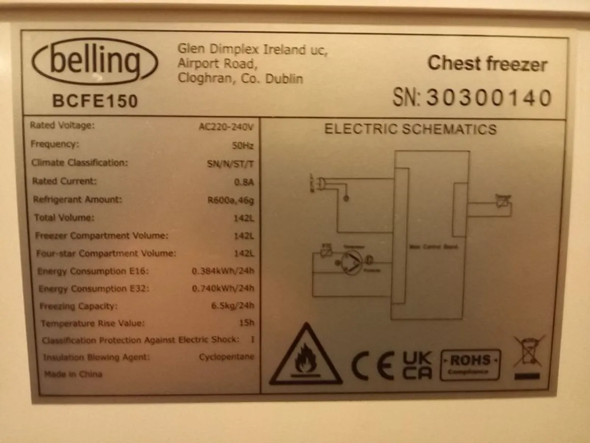 Belling Chest freezer 142L - Image 4