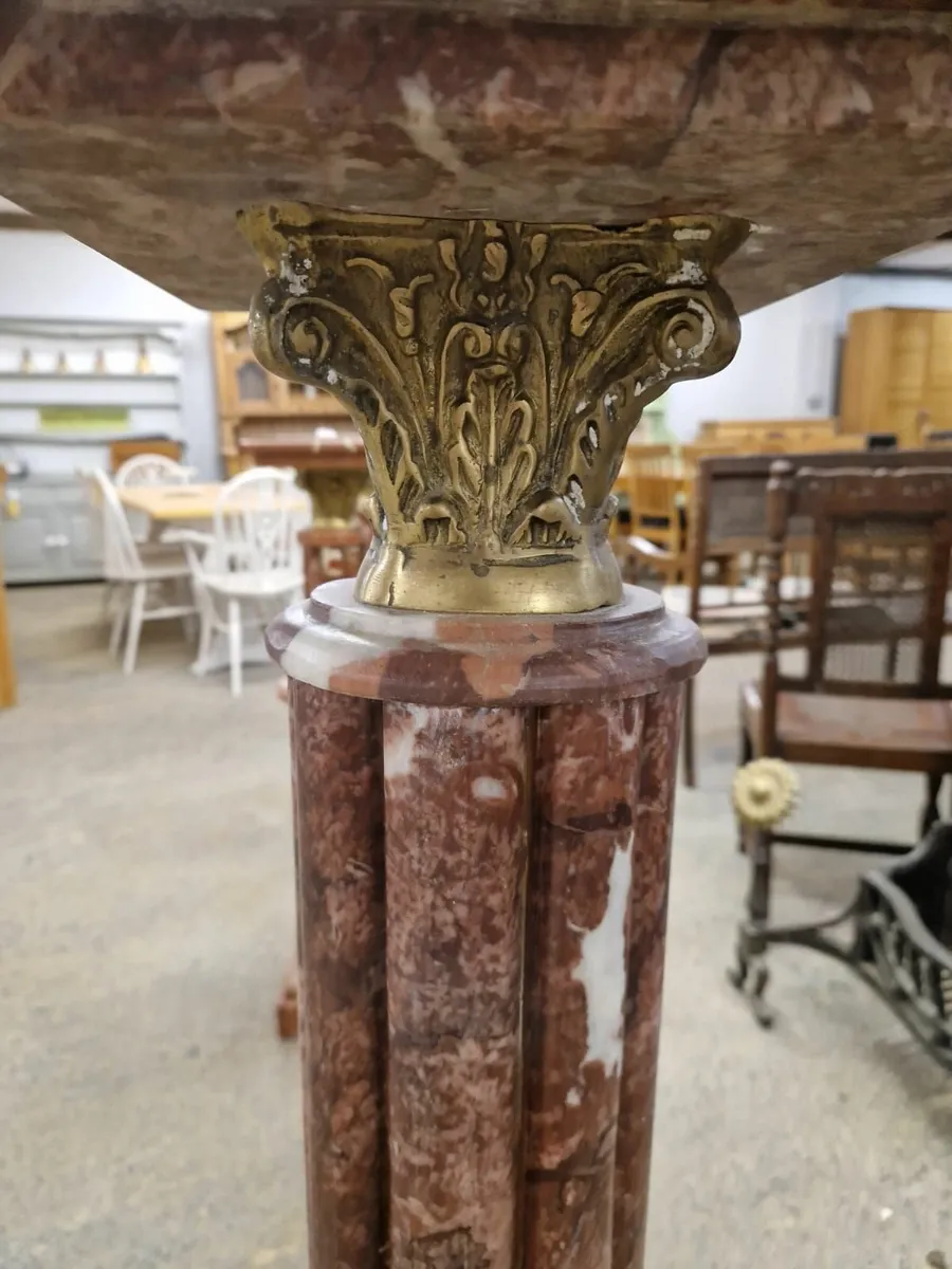 Large pair vintage marble columns, pedestals - Image 3