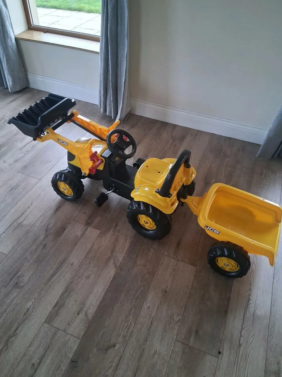 Kids rolly JCB tractor loader and trailer - Image 1