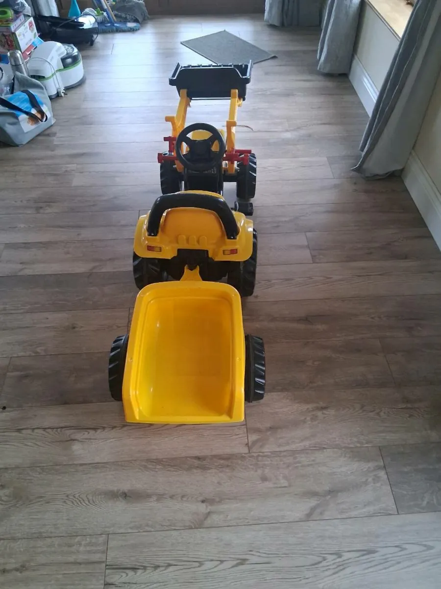 Kids rolly JCB tractor loader and trailer - Image 3