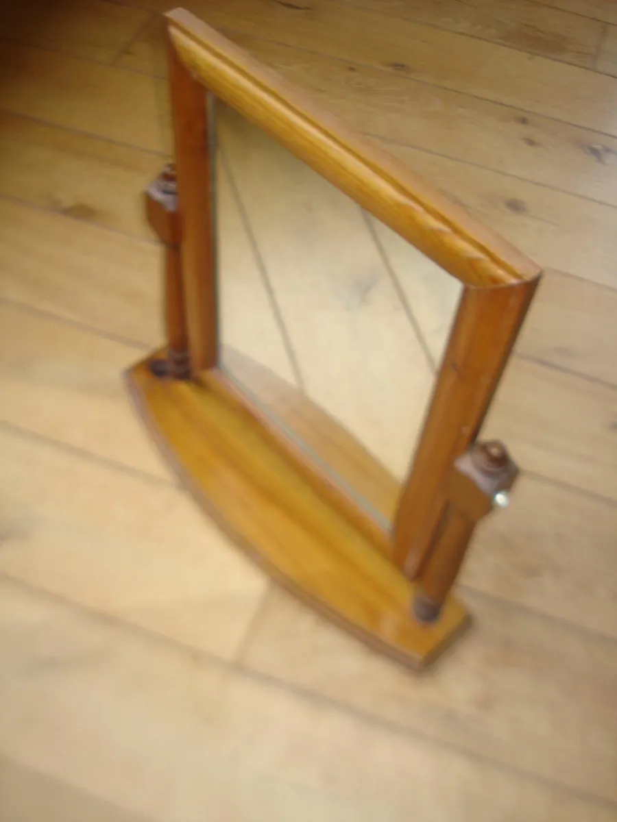 SOLID DARK IRISH PINE VANITY MIRROR. - Image 1