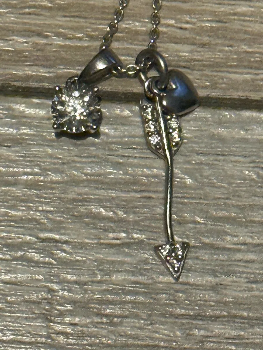 Silver necklace with two silver pendants 925 - Image 2