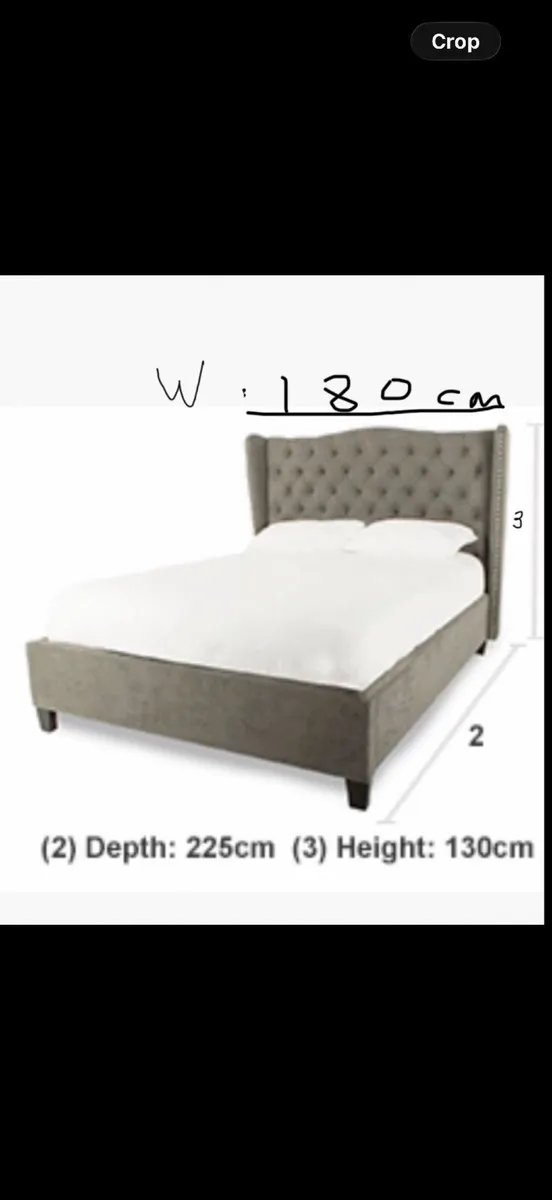 Grey king size bed frame for sale - Image 2