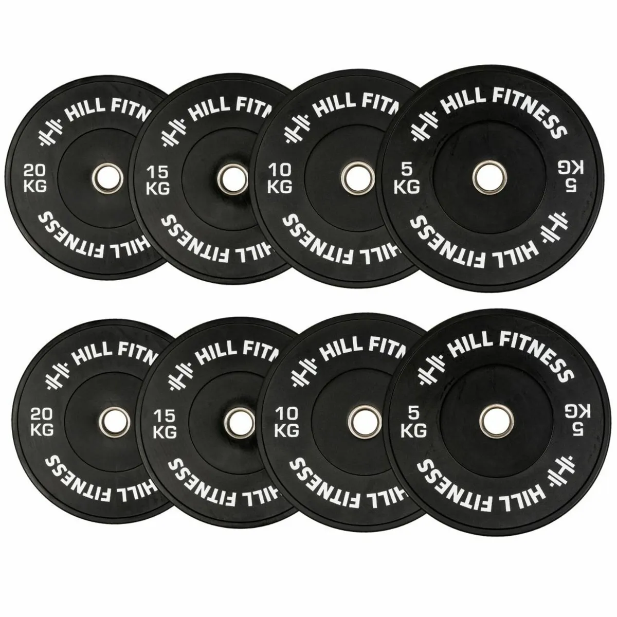 Black Bumper Plates 100kg Set -Weights Gym Olympic - Image 1