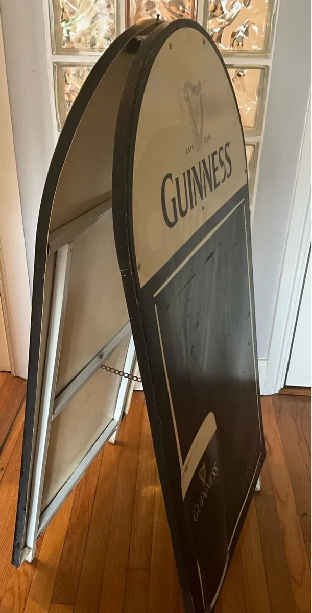 Vintage Metal Double Sided Guinness Pavement Sign - Image 1