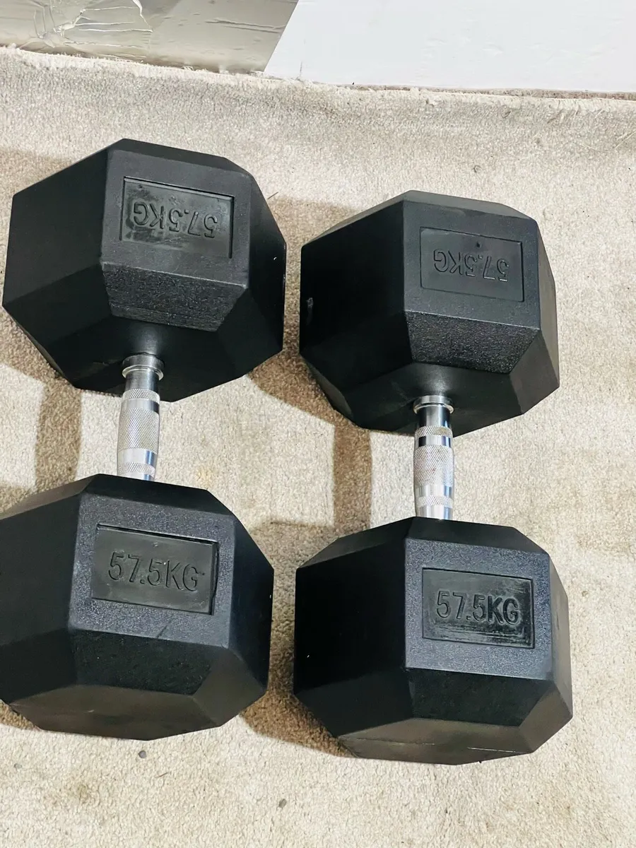 2 X 57.5 HEX DUMBBELLS - Image 2