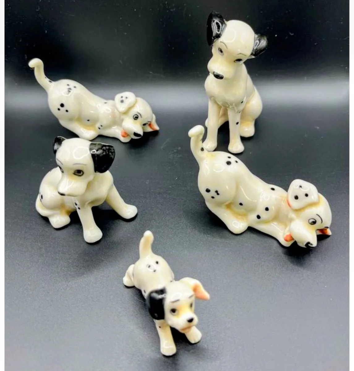Vintage collection of 5 porcelain Dalmatians