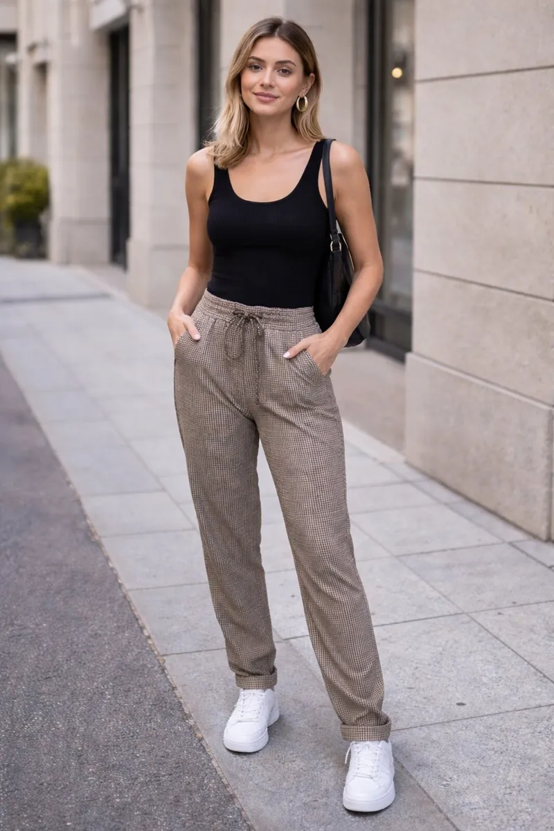 BRAND NEW Ladies Check Trousers: Size 10 - Image 2