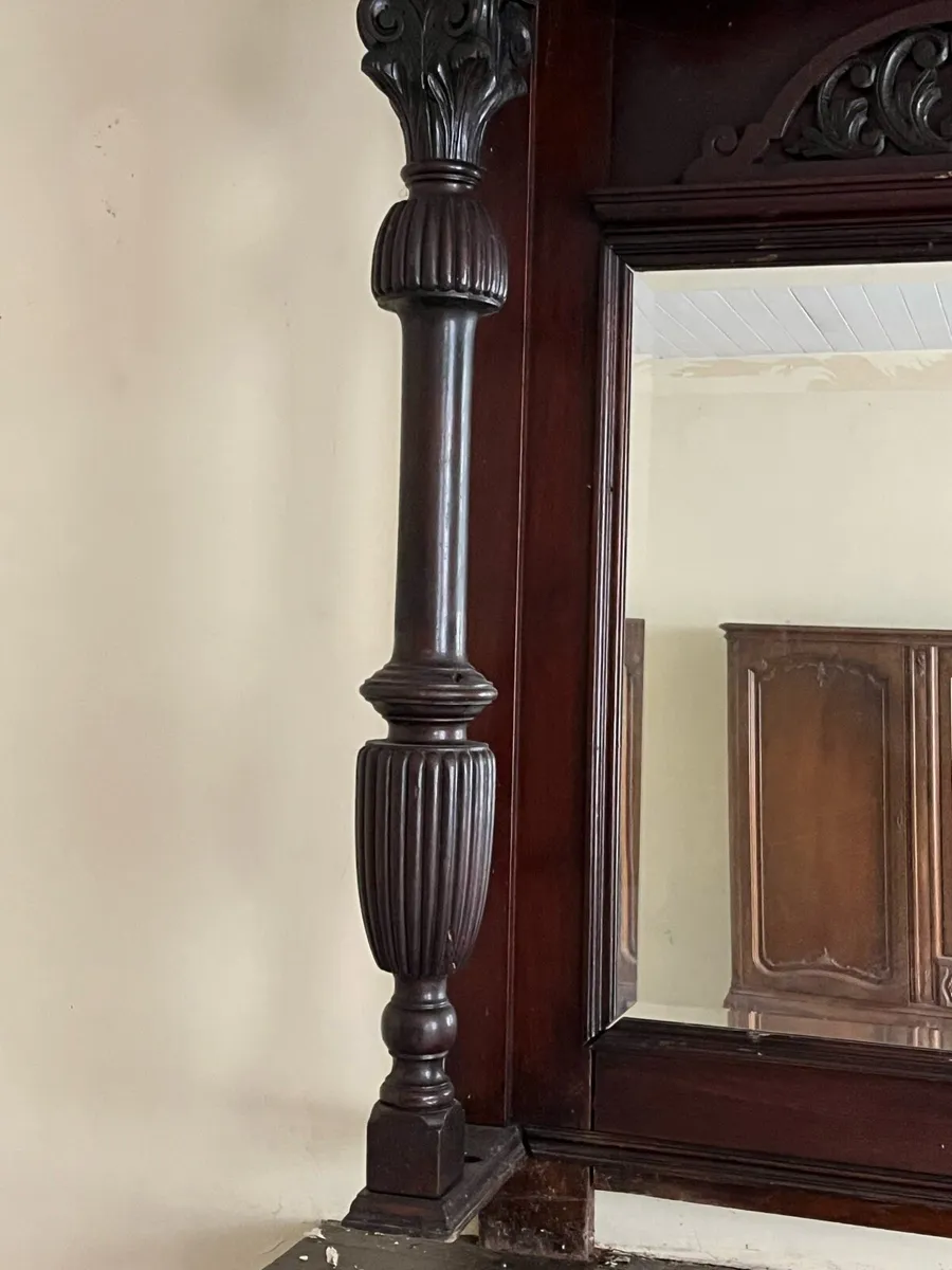 Antique over mantle mirror - Image 4