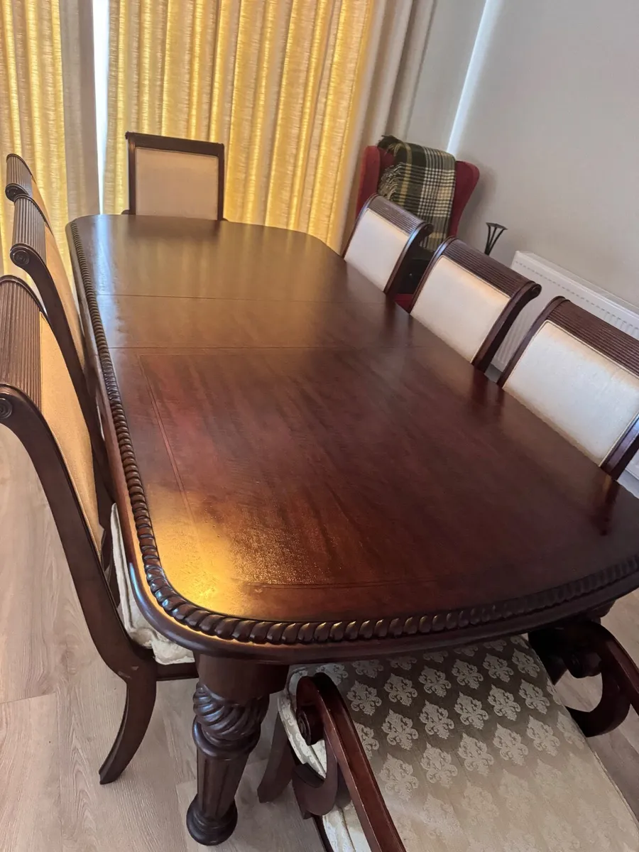 Mahogany Dining Table & Chairs - Image 1