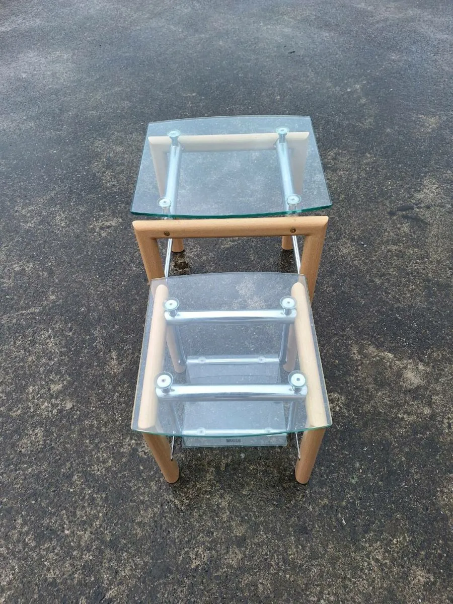 Two small metal tables see dimensions - Image 2