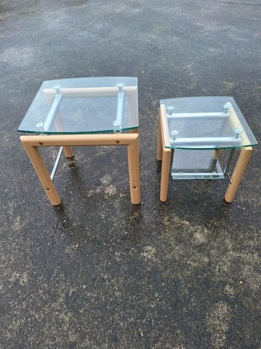 Two small metal tables see dimensions - Image 3