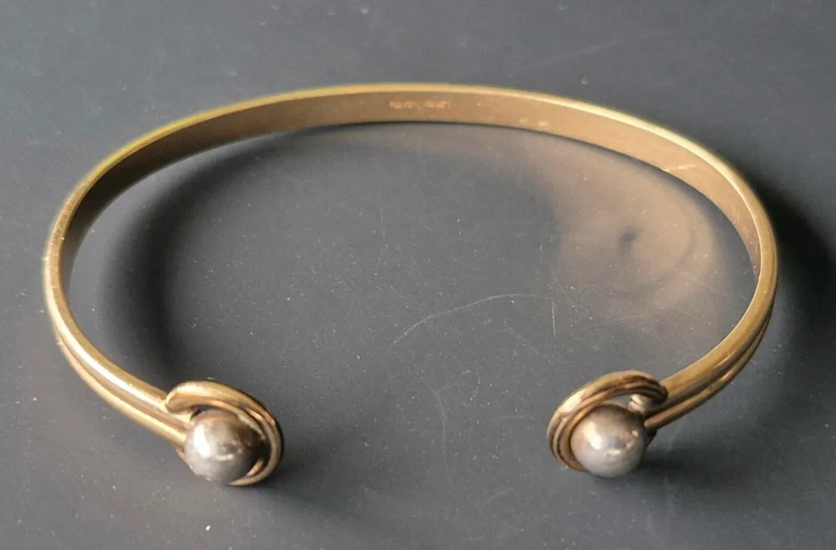 10k Rolled Gold Torque Bangle - Image 1