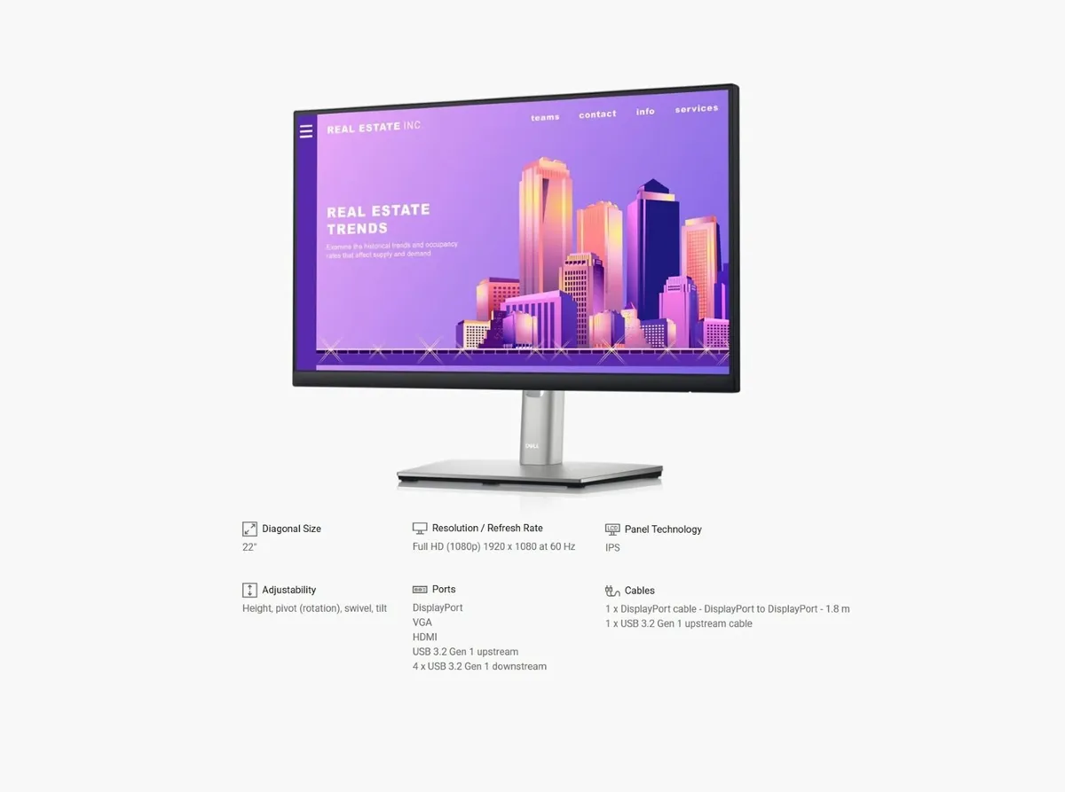 DELL H2222P 21.5" Monitor - Image 1