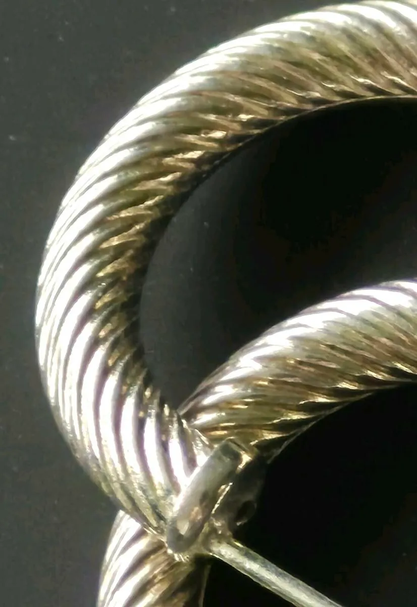 925 Twisted Silver Hoop Earrings - Image 4