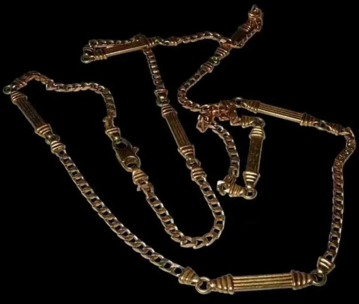 Vintage Hallmarked 9ct Gold 26" Fancy Link Chain - Image 1