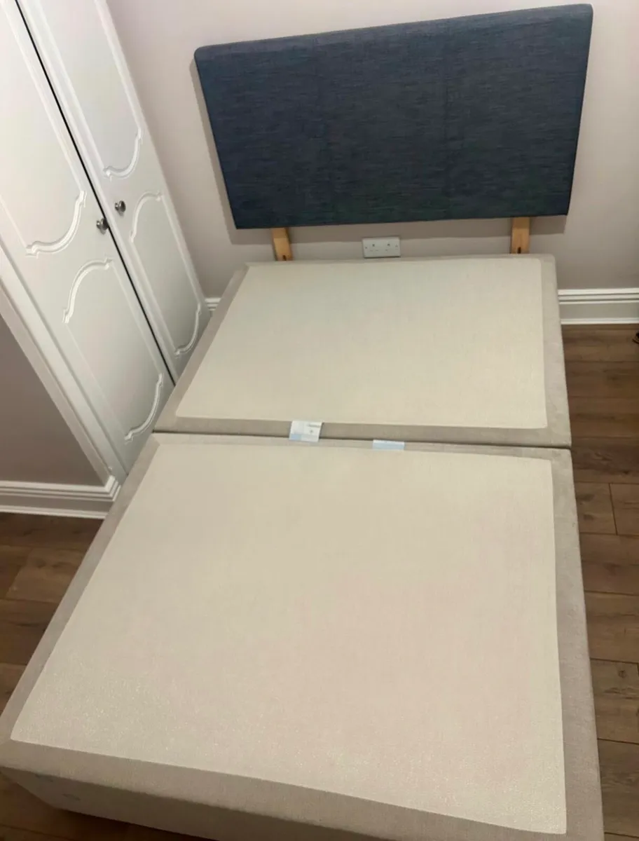 4 foot/Queen size Divan Bed and Headboard - Image 1