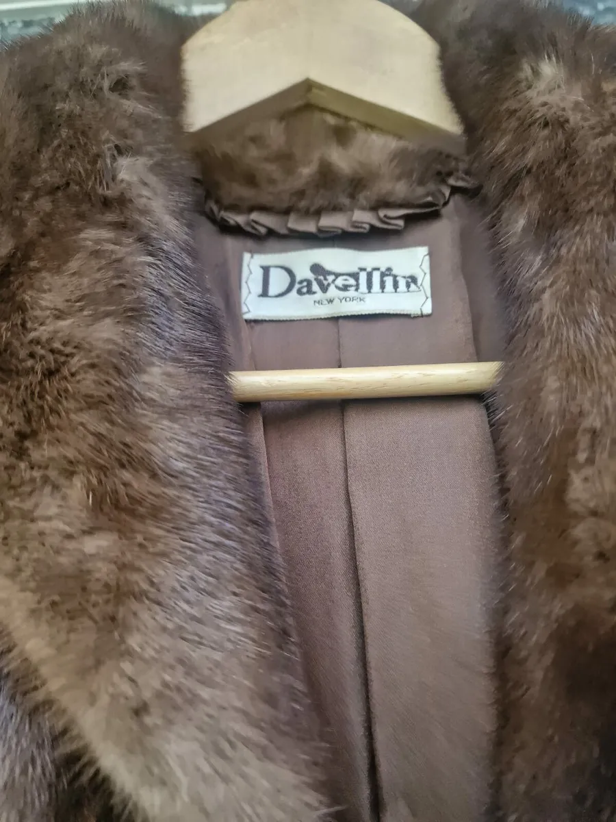 Real mink fur long brown coat (post included) - Image 3