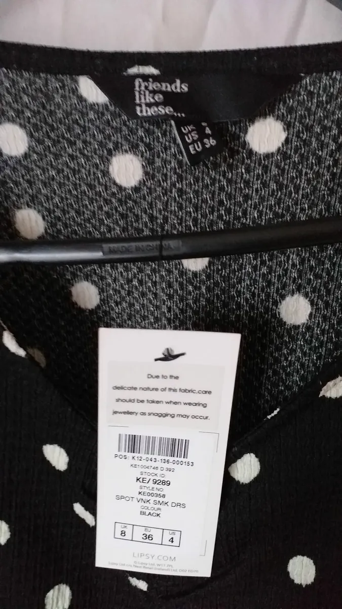 BRAND NEW  BLACK POLKA DOT DRESS - Image 2