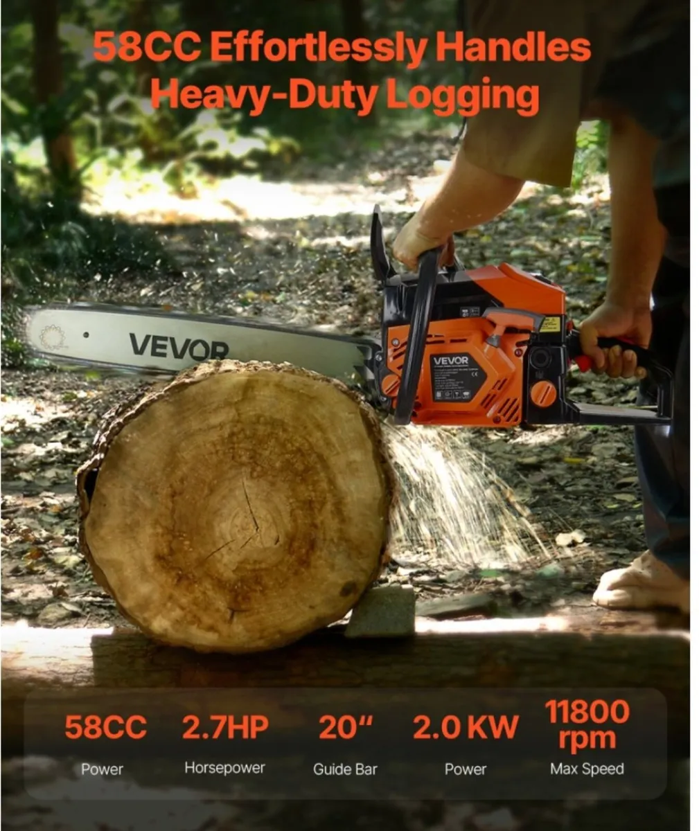 58cc chainsaw 20" bar - Image 1